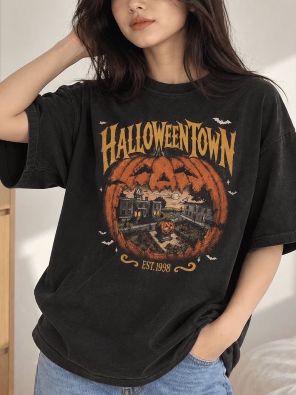 Black HalloweenTown Est 1998 Graphic T-Shirt